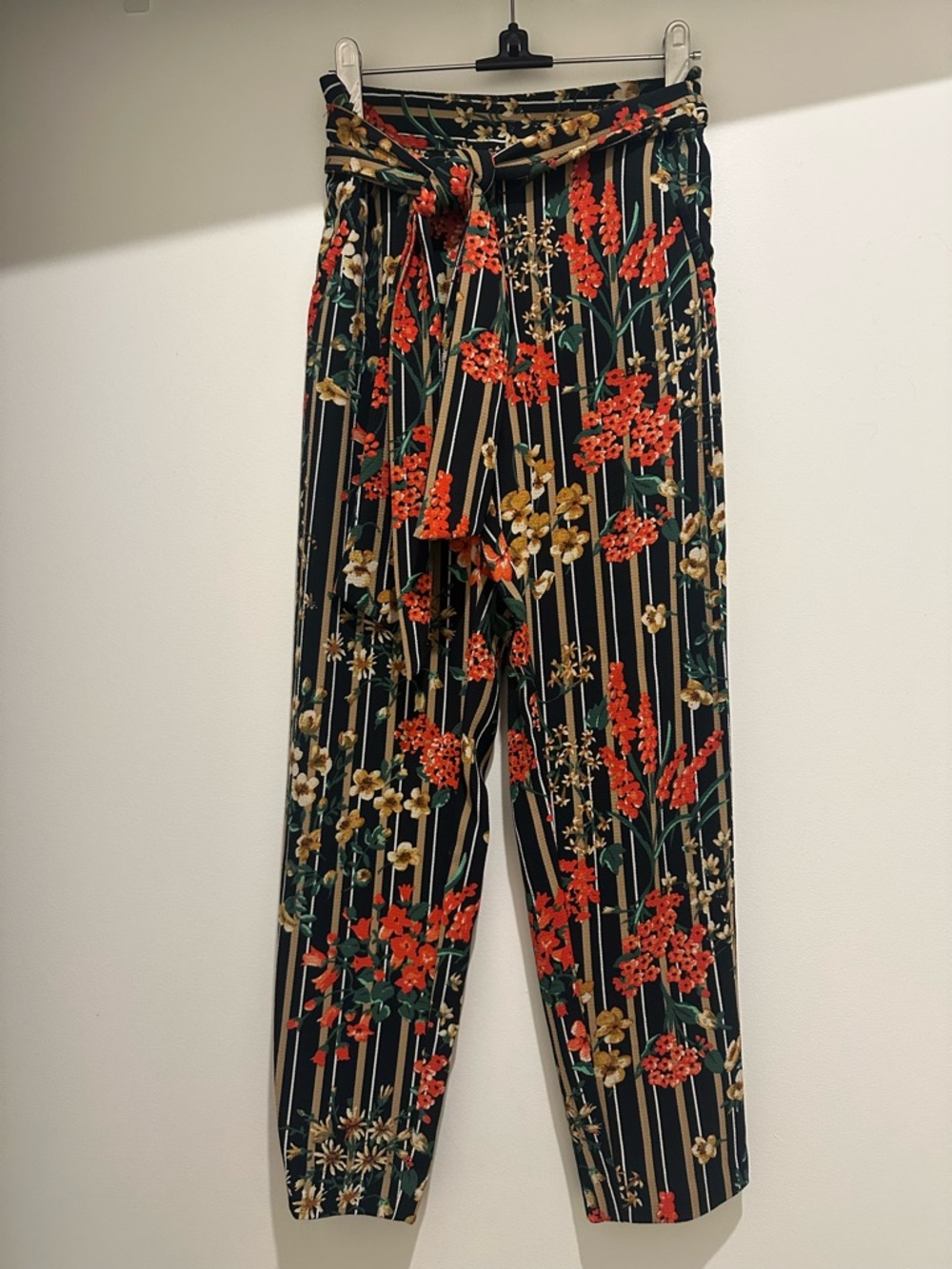 Floral Striped High Waisted Zara pants